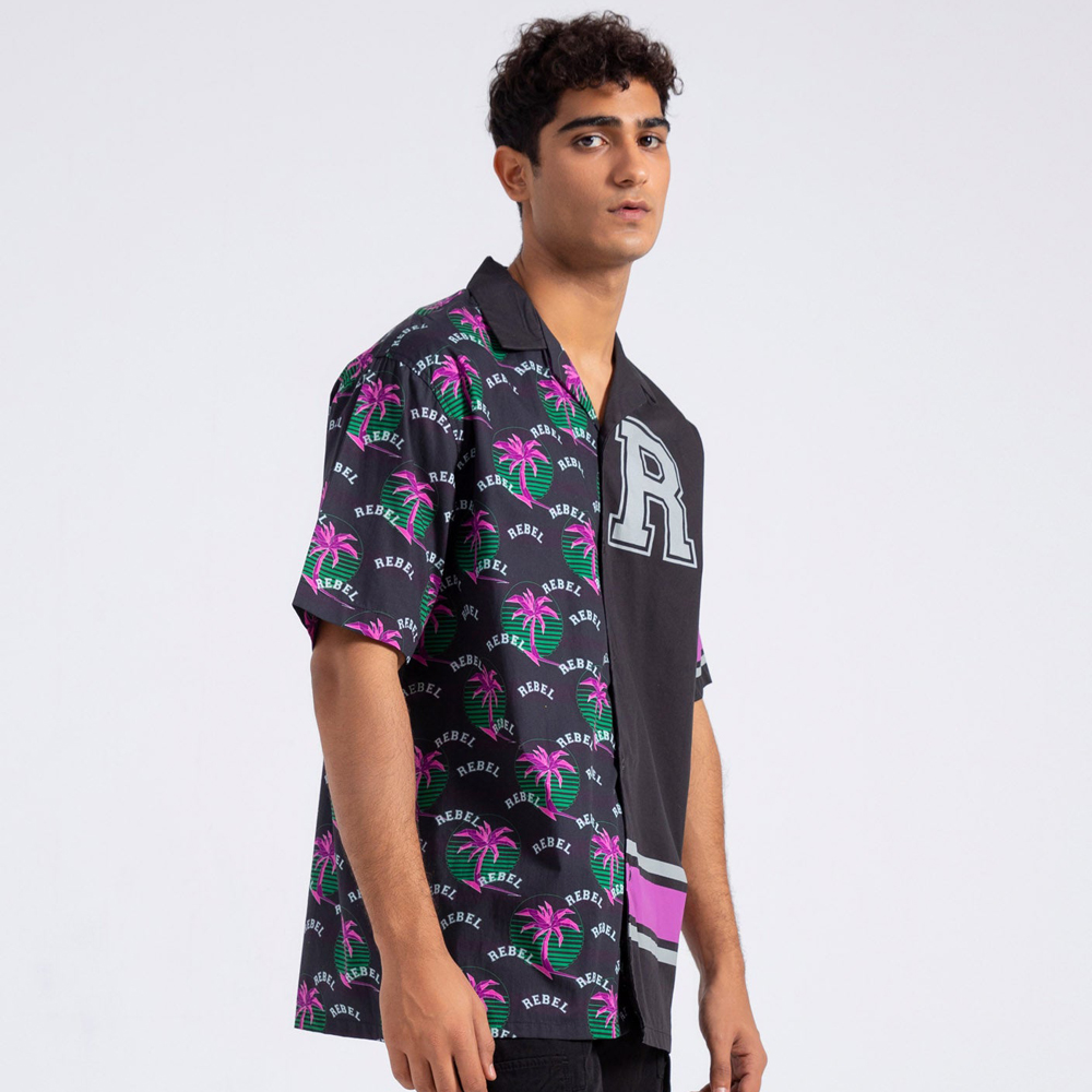 Custom Print Tropic Shirts Mens Button Up Resort Shirt